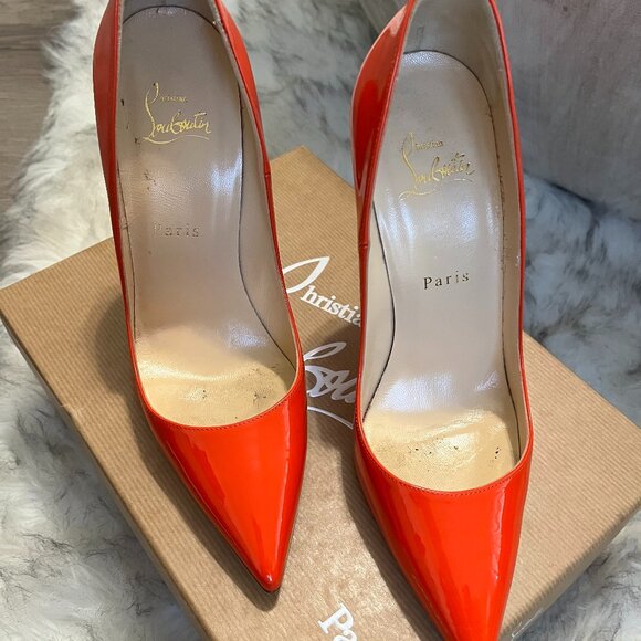 Christian Louboutin So Kate 120 mm Patent Capucine (orange) heels, size 38.5. - Picture 4 of 6